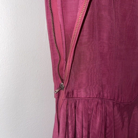 Vintage 1930s-1950s Fuschia Moire Evening/Formal/Cocktail Dress Off Shoulder - Picture 7 of 7